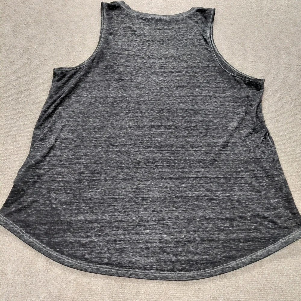 Maurices Women's Plus Size 1 Heathered Black Hawaiian Pineapple Tank Top Beach - Picture 7 of 11